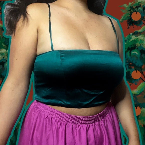 GREEN SILK REFORMATION TOP NWT - Picture 3 of 4